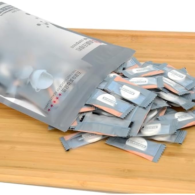 Azonee 100 قطعة قناع وجه مضغوط، قناع تجميل يمكن التخلص منه، قناع وجه مضغوط تجميل DIY، ورق قناع وجه طبيعي للعناية بالبشرة مع وعاء قناع - Image 2